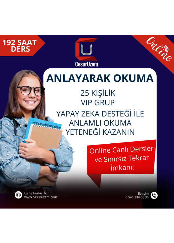 OKUDUĞUNU ANLAMA 25 Kişilik Grup