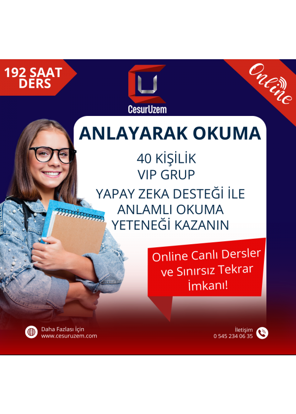  OKUDUĞUNU ANLAMA 40 Kişilik Grup	